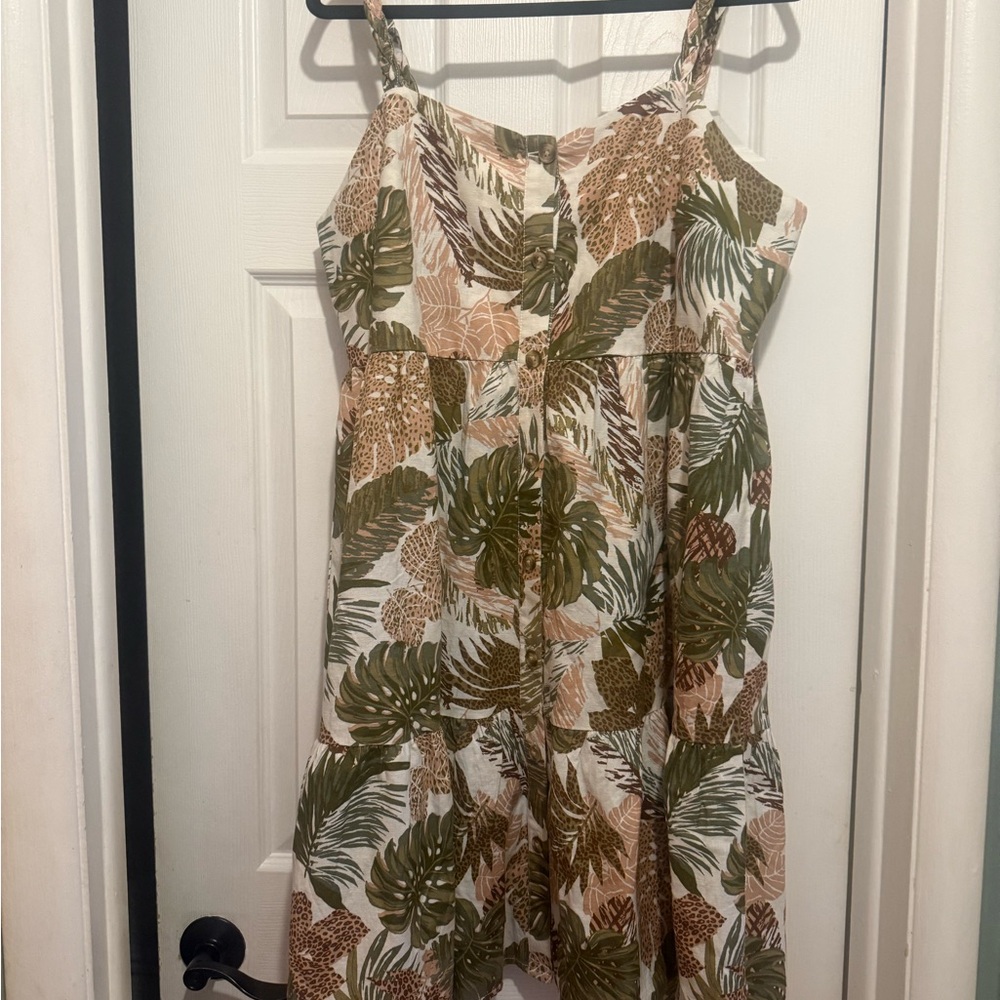 Tropical Leaf Print Dress